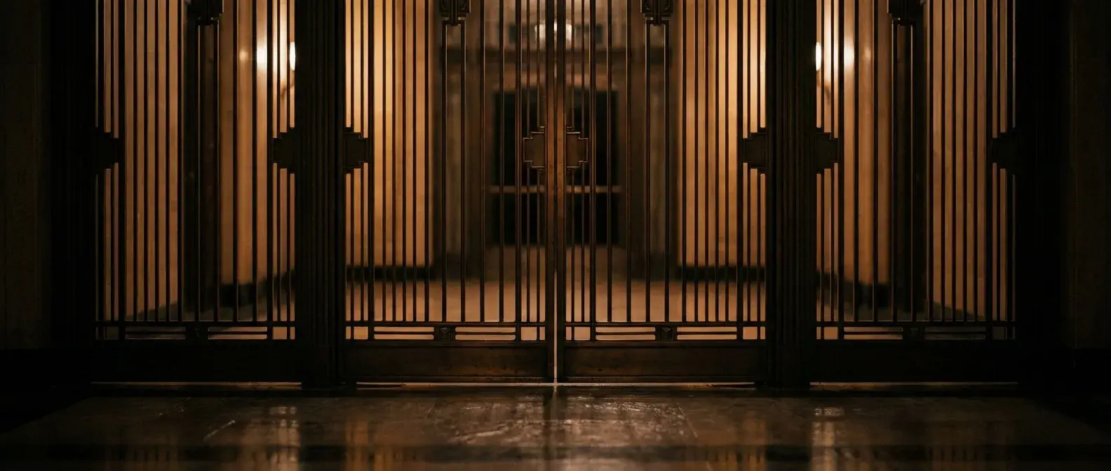 A gate, standing for the checks every message passes before it sends